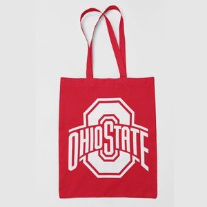 NEW Ohio State Buckeyes Wordmark Letter Logo Canvas Medium Tote Bag RED